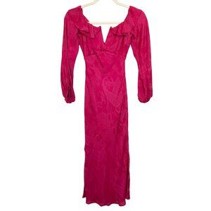 Tularosa Fuchsia Long Sleeve Dress Resort Wear Date Night Outfit
